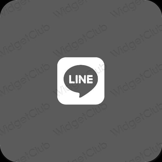 Естетичен сиво LINE икони на приложения
