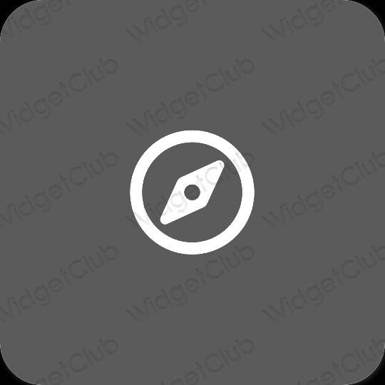 Естетичен сиво Safari икони на приложения