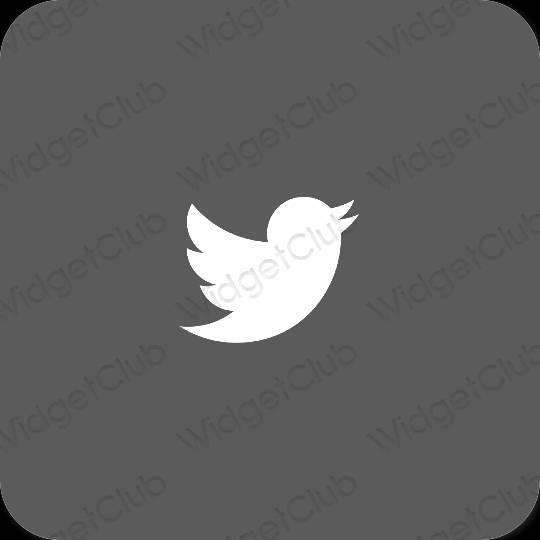 Estetsko siva Twitter ikone aplikacij