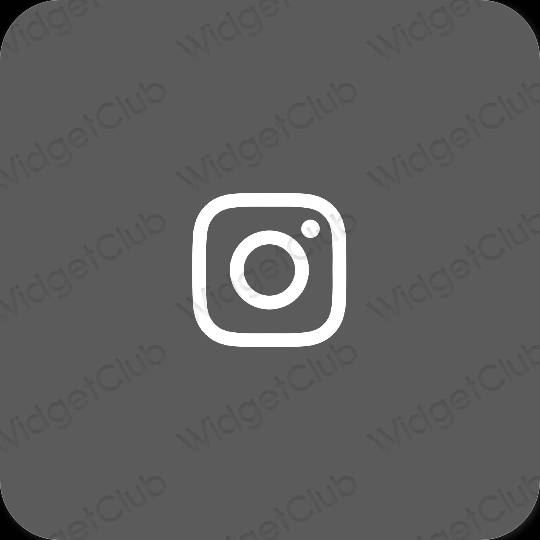 Æstetisk grå Instagram app ikoner