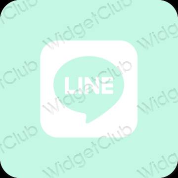 Естетичний пастельний синій LINE значки програм