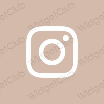 Ესთეტიური კრემისფერი Instagram აპლიკაციის ხატები