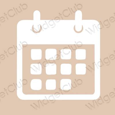 Estetski bež Calendar ikone aplikacija