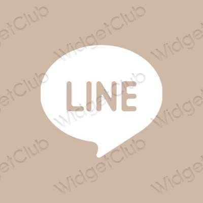 Estetické béžová LINE ikony aplikácií