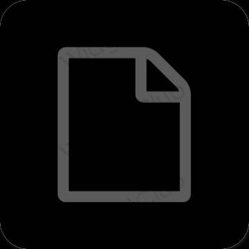 Estetis hitam Files ikon aplikasi
