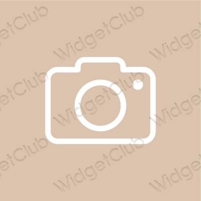 Estetický béžový Camera ikony aplikací