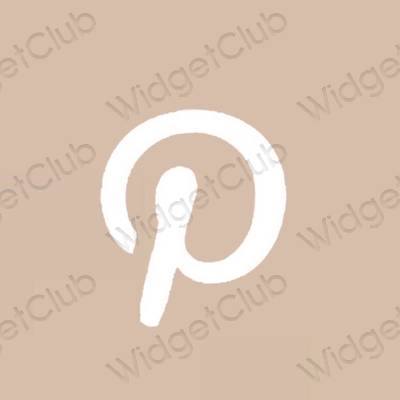 Estético beige Pinterest iconos de aplicaciones