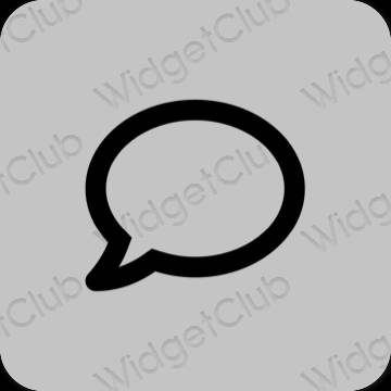 Estetické sivá Messages ikony aplikácií