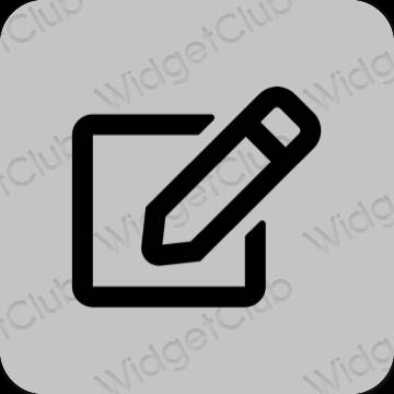 Estetski siva Notes ikone aplikacija