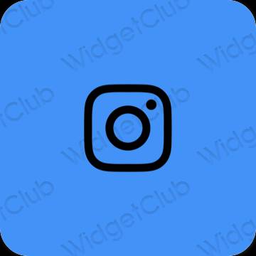 Estetisk neonblå CapCut app ikoner