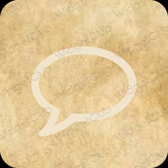 Естетски беж Messages иконе апликација