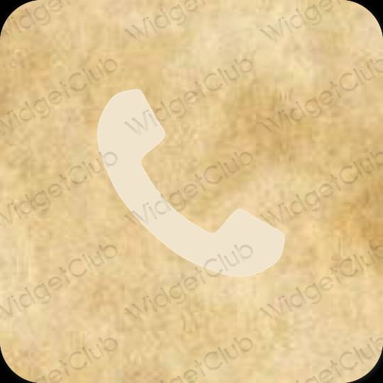 审美的 浅褐色的 Phone 应用程序图标