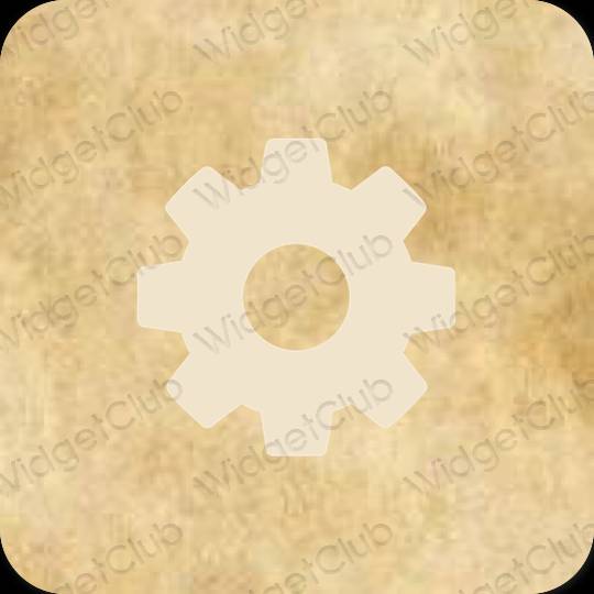 Estetisk beige Settings app ikoner