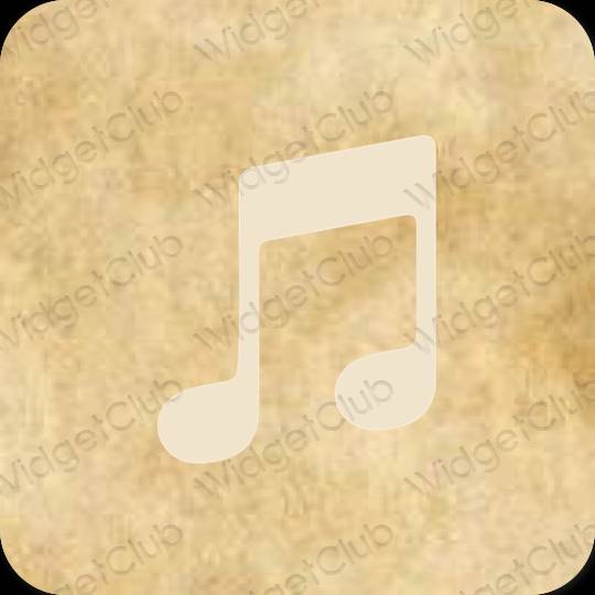 Esthétique beige Music icônes d'application