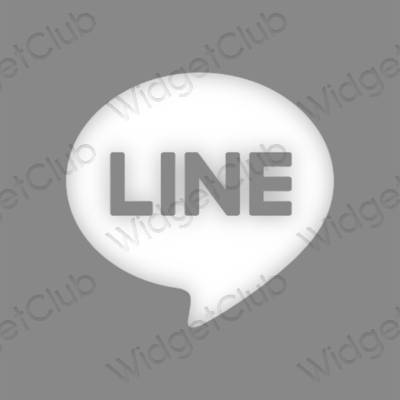 Estetyka szary LINE ikony aplikacji