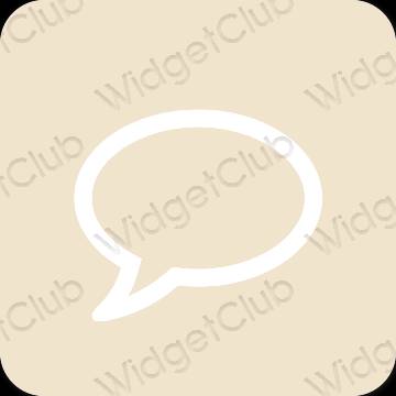Esthétique beige Messages icônes d'application