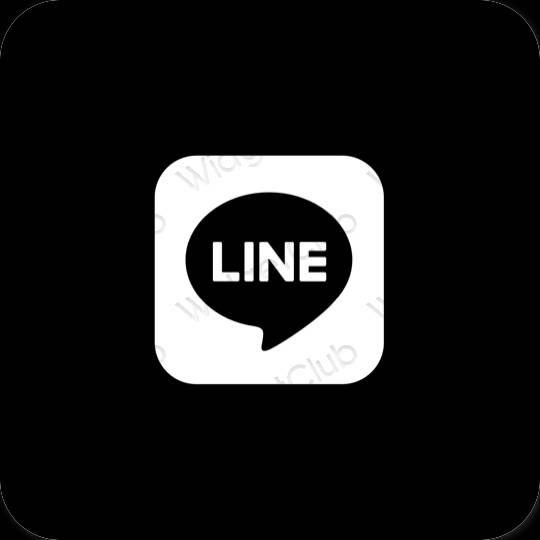 Aesthetic black LINE app icons