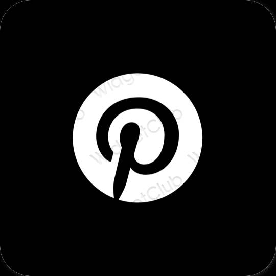 Estetsko Črna Pinterest ikone aplikacij