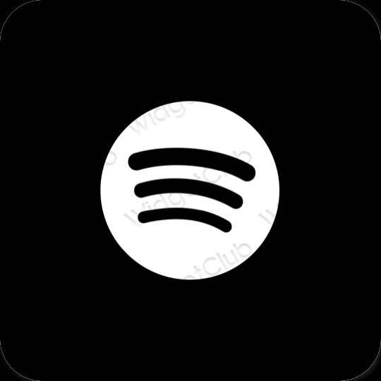 Estetic negru Spotify pictogramele aplicației