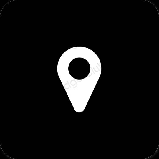 Estetico Nero Google Map icone dell'app