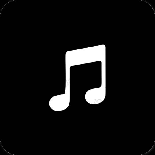 Esteettinen musta Apple Music sovelluskuvakkeet