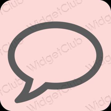 Estetski pastelno ružičasta Messages ikone aplikacija