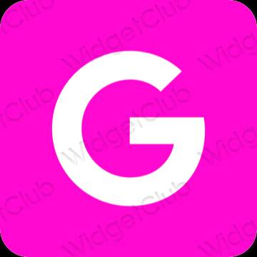 Estético Rosa neon Google ícones de aplicativos