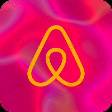 Ästhetisch Orange Airbnb App-Symbole