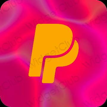 Estetisk orange Paypal app ikoner