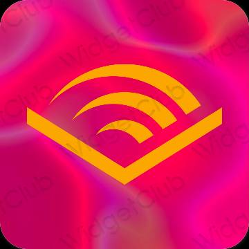 Ästhetisch Orange Audible App-Symbole