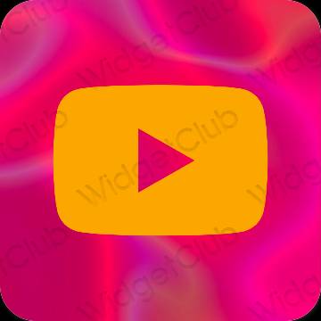 Ästhetisch Orange Youtube App-Symbole