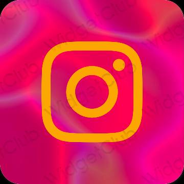 Aesthetic orange Instagram app icons