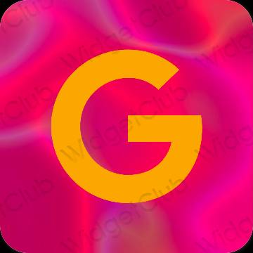 Estetisk orange Google app ikoner