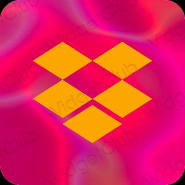 Estetisk orange Dropbox app ikoner