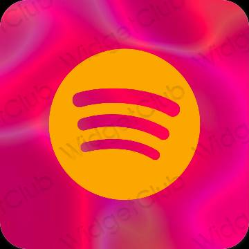 Esthétique orange Spotify icônes d'application