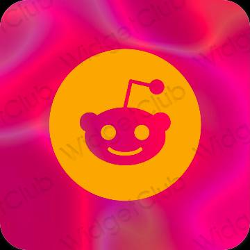 Aesthetic orange Reddit app icons