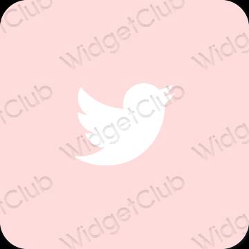 Estetyka różowy Twitter ikony aplikacji