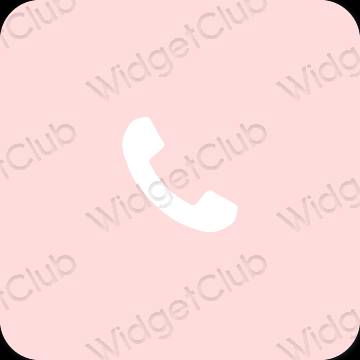 Αισθητικός παστέλ ροζ Phone εικονίδια εφαρμογών