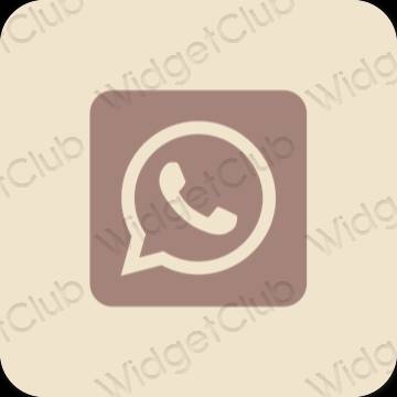 Естетичен бежово WhatsApp икони на приложения