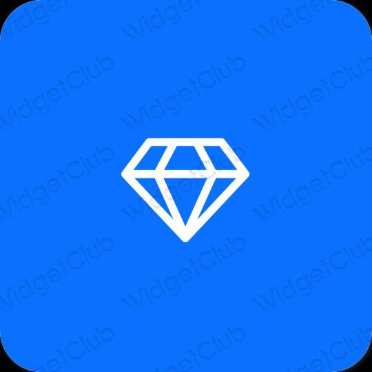 جمالي النيون الأزرق Safari أيقونات التطبيق