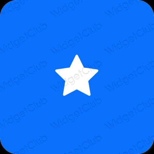 Αισθητικός μπλε νέον Safari εικονίδια εφαρμογών