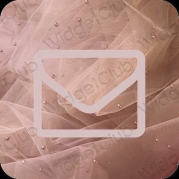 Esteettinen pastelli pinkki Mail sovelluskuvakkeet