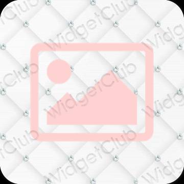 Aesthetic pink Photos app icons