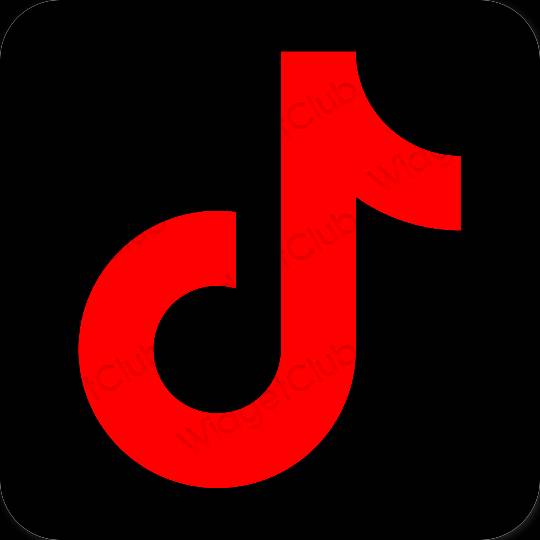 Estetik merah TikTok ikon aplikasi