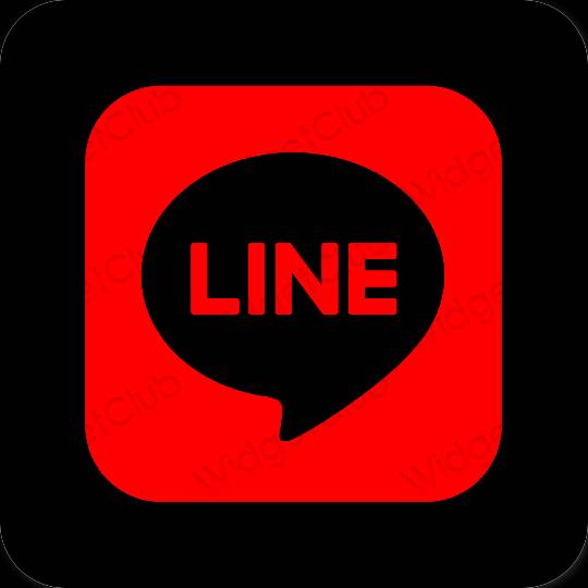 Estetisk röd LINE app ikoner