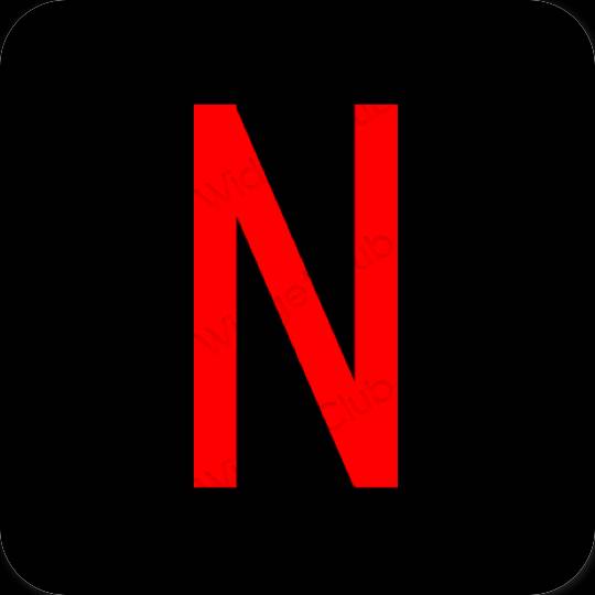 אייקוני אפליקציה Netflix אסתטיים