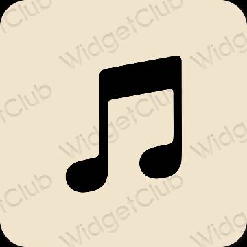 Естетичен бежово Music икони на приложения