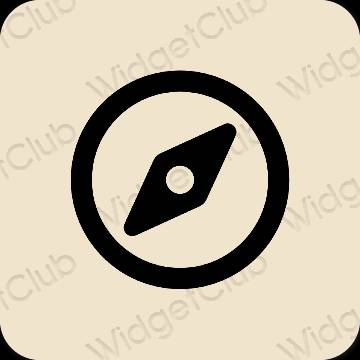 Ästhetisch Beige Safari App-Symbole
