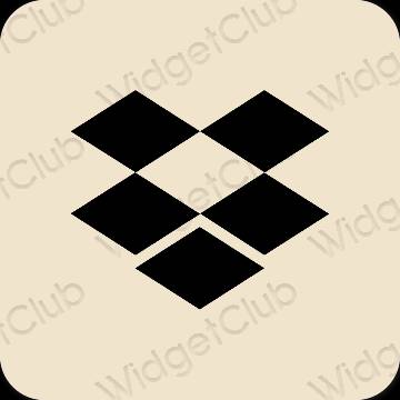 Estetický béžový Dropbox ikony aplikací