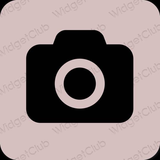 Estetis merah muda pastel Camera ikon aplikasi